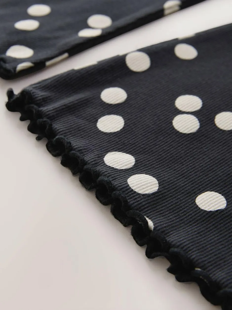 Next Black/White Spot 1 Pack Rib Flare Leggings (3-16yrs) Discount