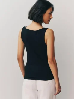 Next Black/White Square Neck Vest 2 Pack Sale