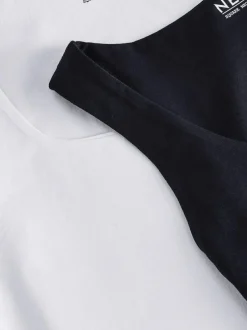 Next Black/White Square Neck Vest 2 Pack Sale