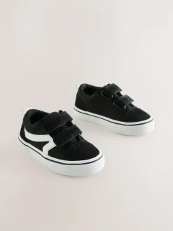 Next Black/White Standard Fit (F) Touch Fastening Skate Trainers Clearance