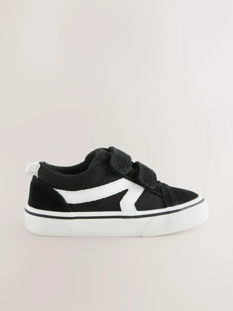 Next Black/White Standard Fit (F) Touch Fastening Skate Trainers Clearance
