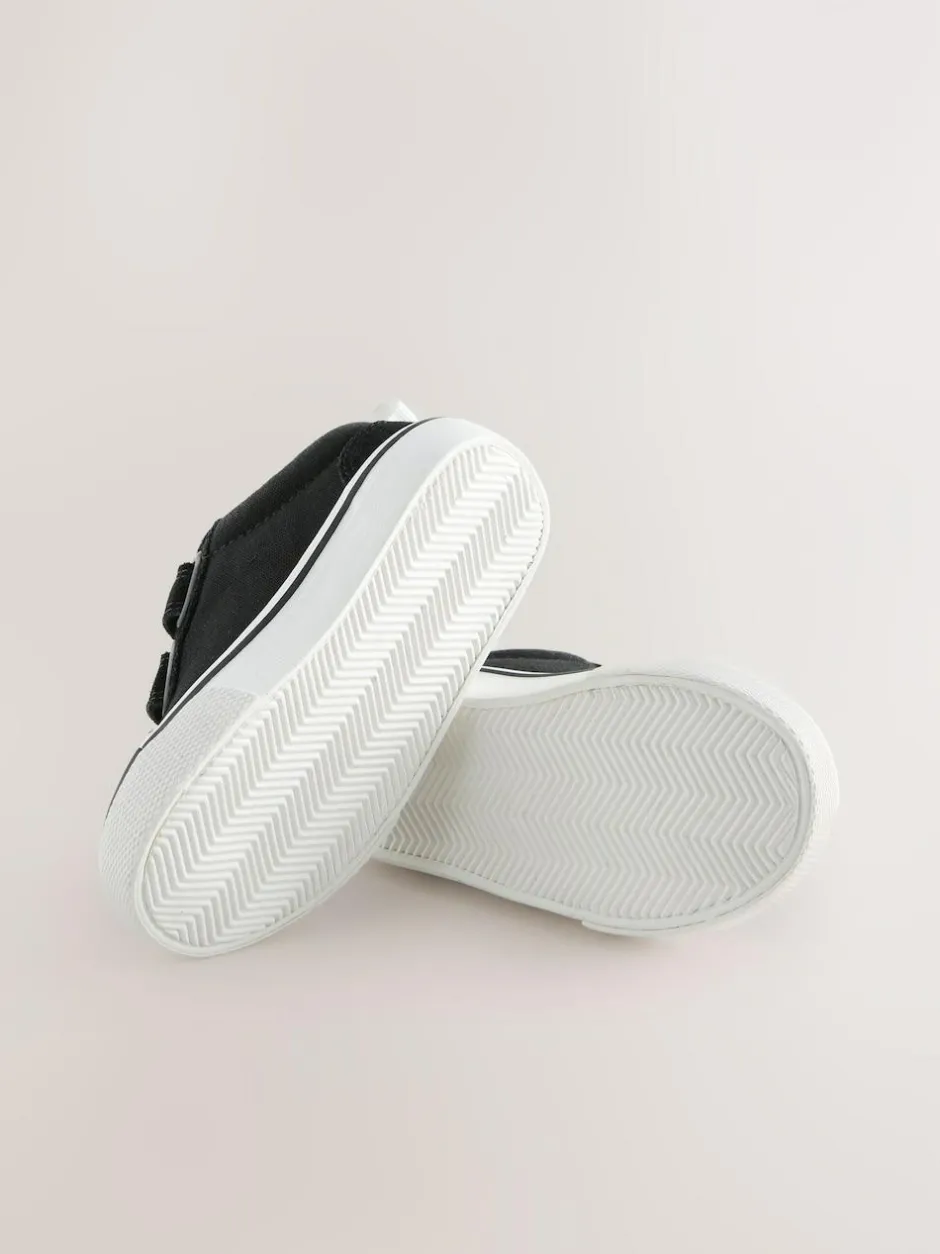 Next Black/White Standard Fit (F) Touch Fastening Skate Trainers Clearance