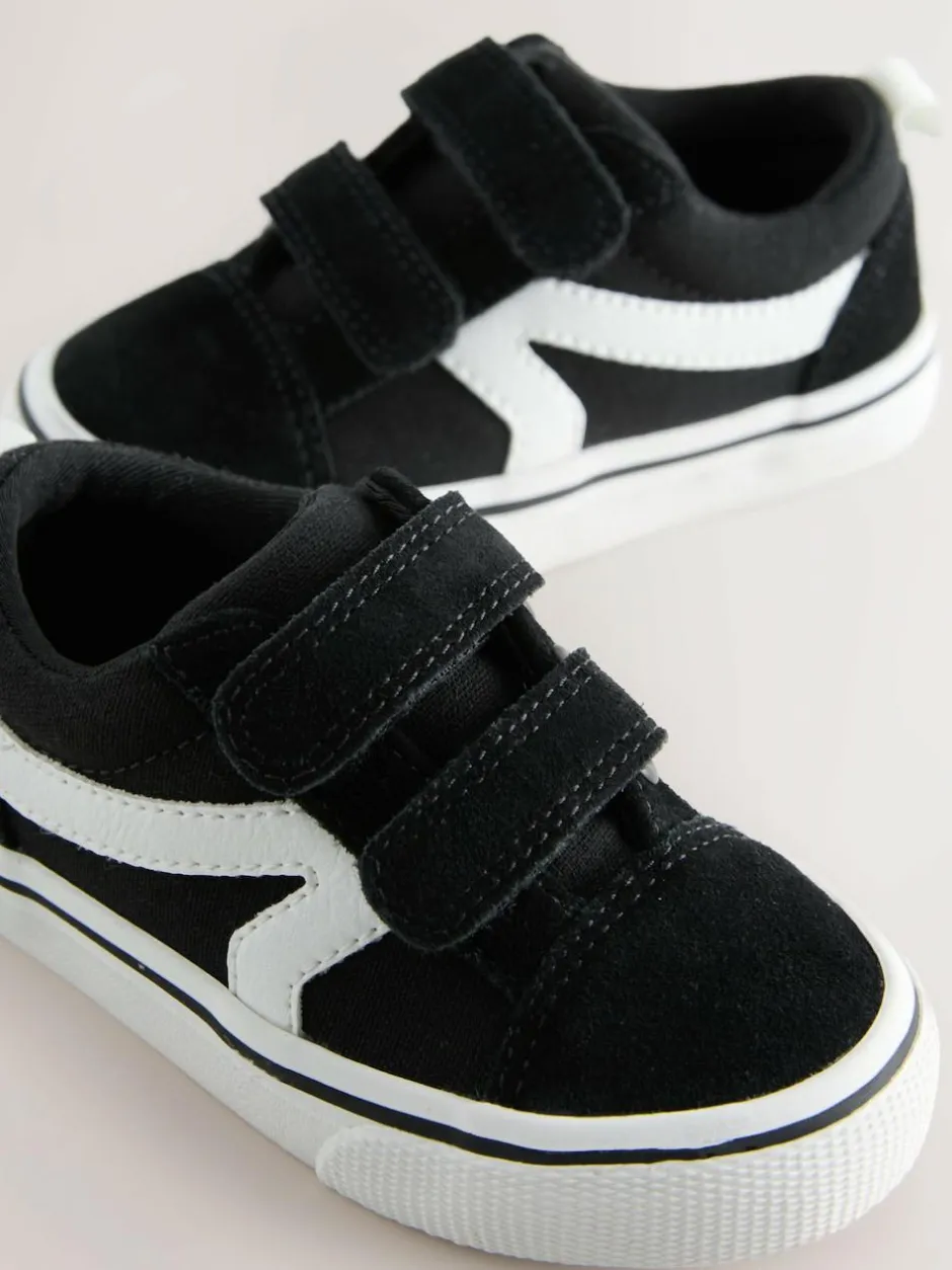 Next Black/White Standard Fit (F) Touch Fastening Skate Trainers Clearance
