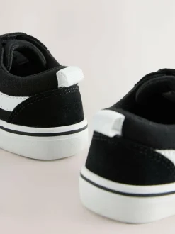 Next Black/White Standard Fit (F) Touch Fastening Skate Trainers Clearance