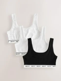 Next Black/White/Grey Crop Tops 3 Pack (5-16yrs) New