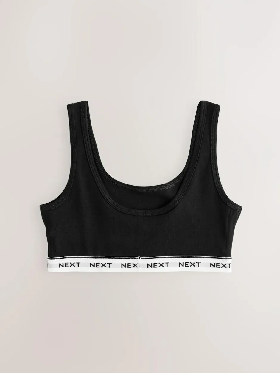 Next Black/White/Grey Crop Tops 3 Pack (5-16yrs) New