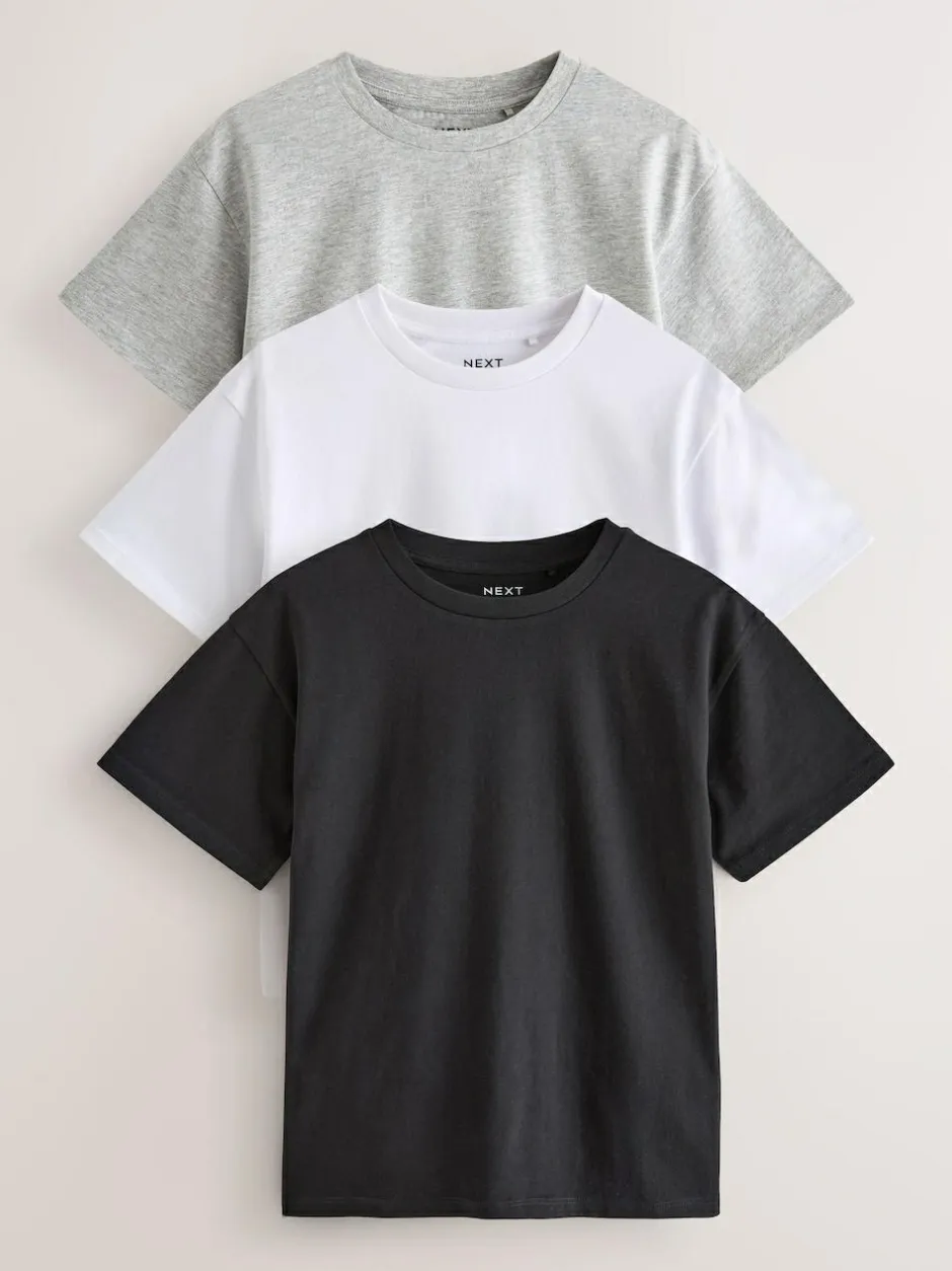 Next Black/White/Grey Oversized T-Shirts 3 Pack (3-16yrs) Sale