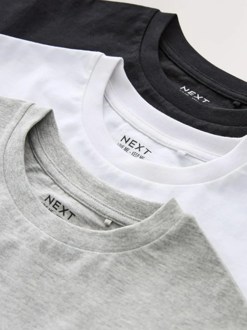 Next Black/White/Grey Oversized T-Shirts 3 Pack (3-16yrs) Sale