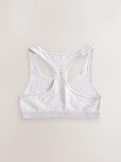 Next Racer Back Crop Tops 3 Pack (5-16yrs) Black/White/Grey