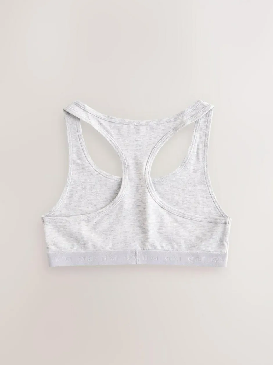 Next Racer Back Crop Tops 3 Pack (5-16yrs) Black/White/Grey