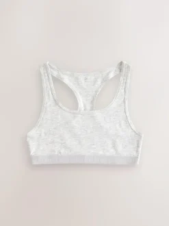 Next Racer Back Crop Tops 3 Pack (5-16yrs) Black/White/Grey