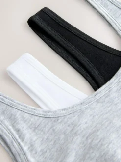 Next Black/White/Grey Scoop Crop Tops 3 Pack (5-16yrs) Best