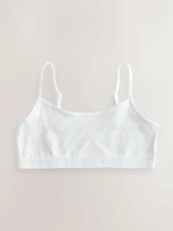 Next Strappy Crop Tops 3 Pack (5-16yrs) Black/White/Grey Online