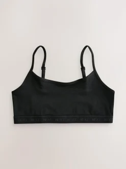 Next Strappy Crop Tops 3 Pack (5-16yrs) Black/White/Grey Online