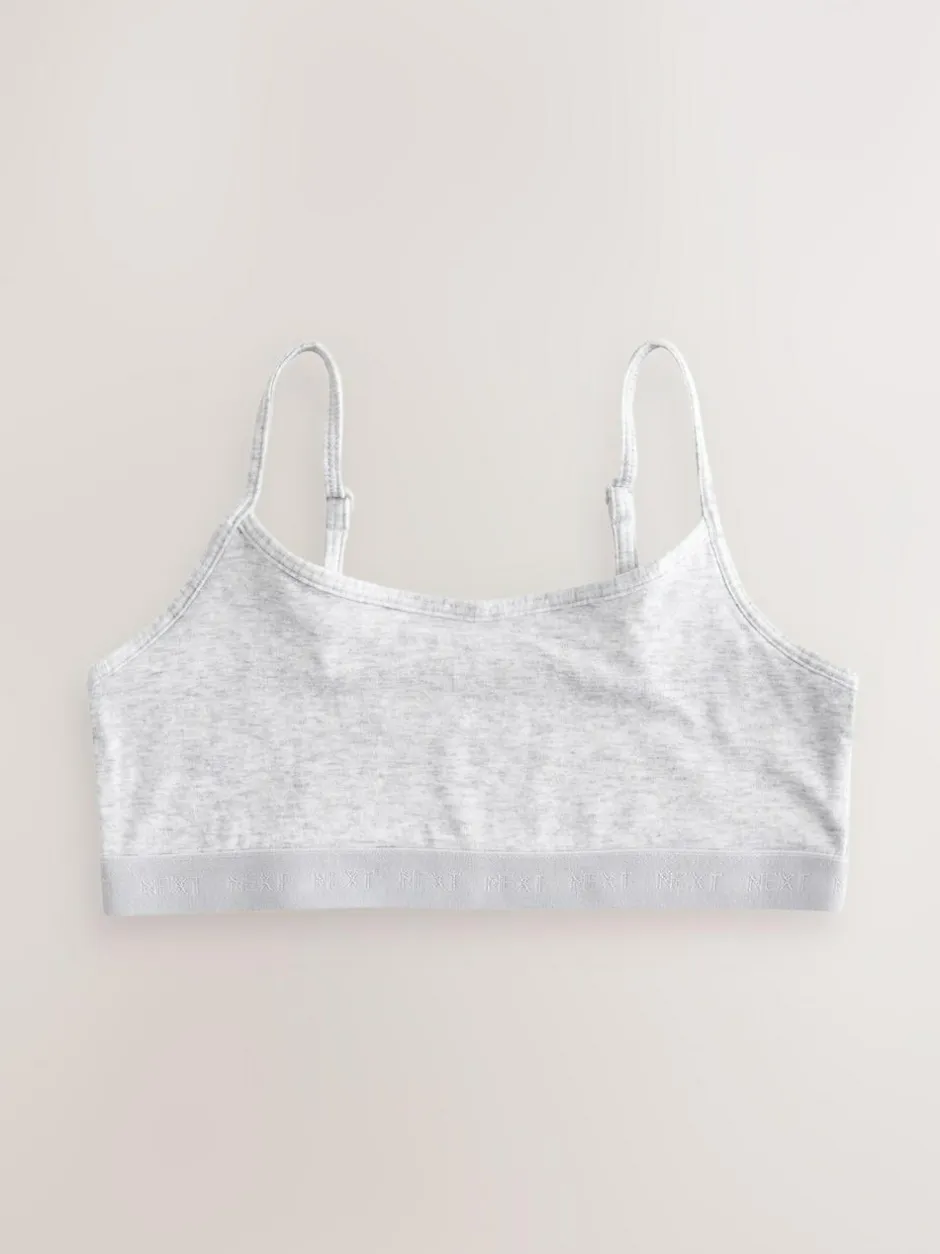 Next Strappy Crop Tops 3 Pack (5-16yrs) Black/White/Grey Online
