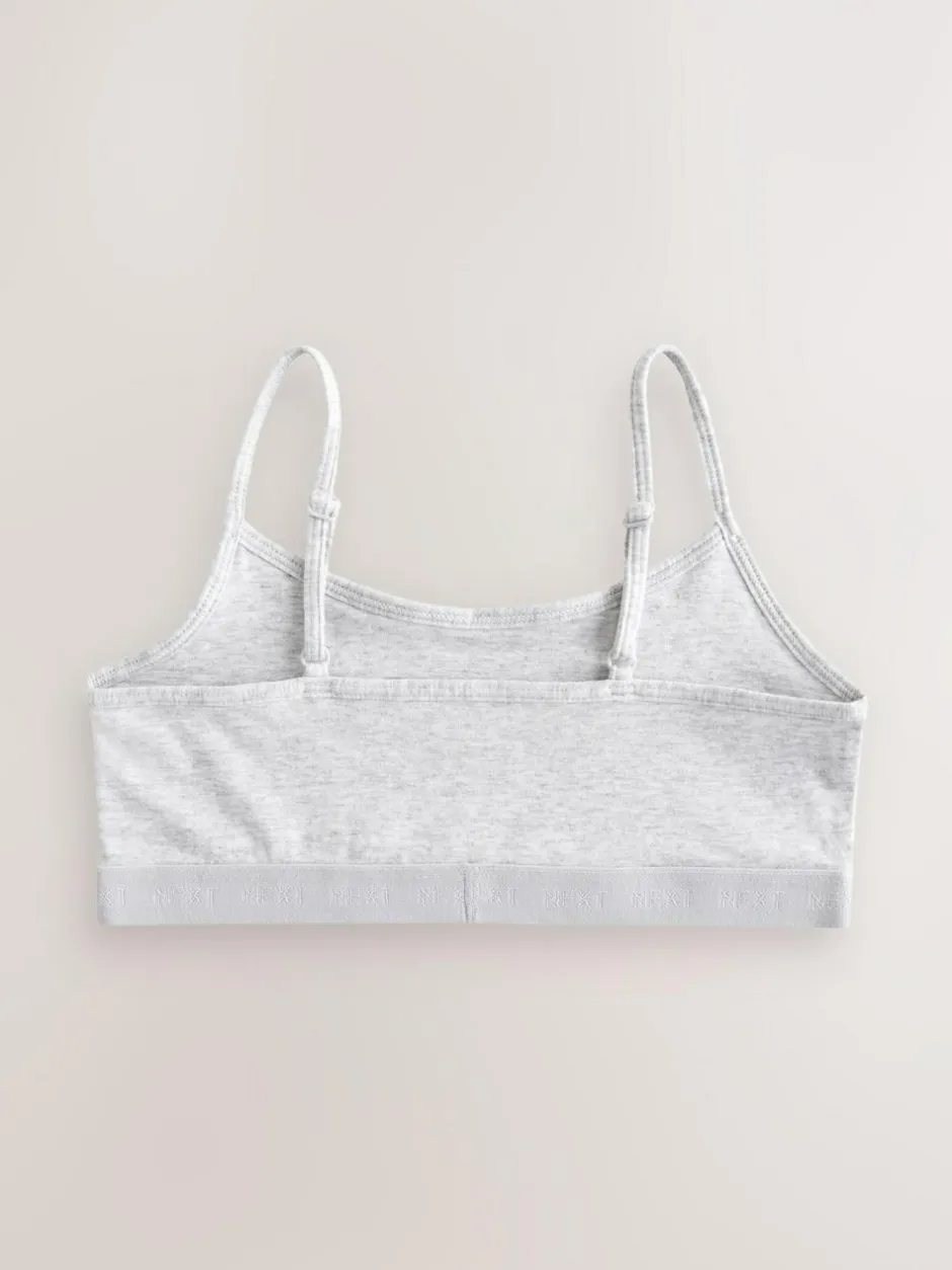 Next Strappy Crop Tops 3 Pack (5-16yrs) Black/White/Grey Online