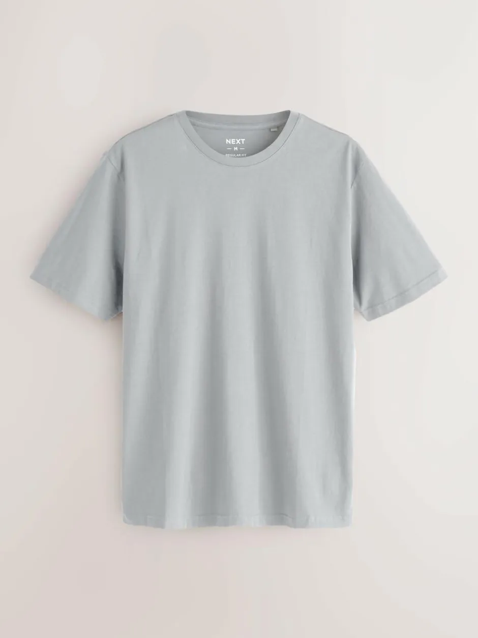 Next Black/White/Grey/Slate Grey/Stone/Brown Regular Fit Essential Cotton T-Shirts 6 Pack Clearance