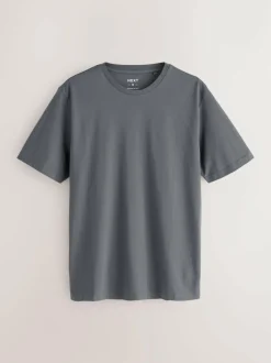 Next Black/White/Grey/Slate Grey/Stone/Brown Regular Fit Essential Cotton T-Shirts 6 Pack Clearance
