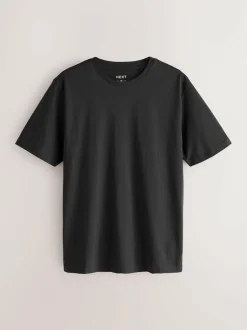 Next Black/White/Grey/Slate Grey/Stone/Brown Regular Fit Essential Cotton T-Shirts 6 Pack Clearance