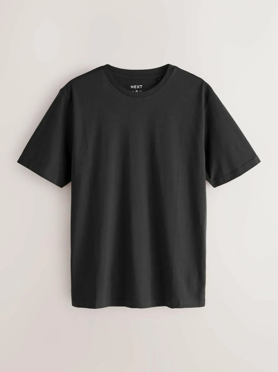 Next Black/White/Grey/Slate Grey/Stone/Brown Regular Fit Essential Cotton T-Shirts 6 Pack Clearance