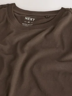 Next Black/White/Grey/Slate Grey/Stone/Brown Regular Fit Essential Cotton T-Shirts 6 Pack Clearance