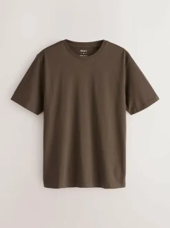 Next Black/White/Grey/Slate Grey/Stone/Brown Regular Fit Essential Cotton T-Shirts 6 Pack Clearance