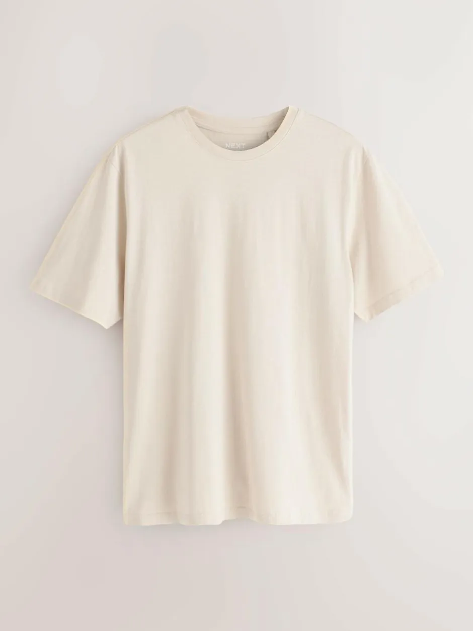 Next Black/White/Grey/Slate Grey/Stone/Brown Regular Fit Essential Cotton T-Shirts 6 Pack Clearance