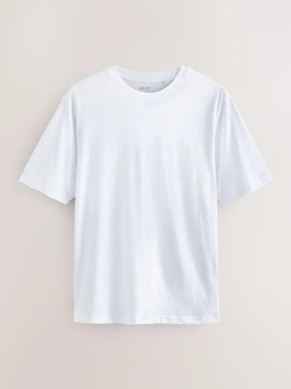 Next Black/White/Grey/Slate Grey/Stone/Brown Regular Fit Essential Cotton T-Shirts 6 Pack Clearance