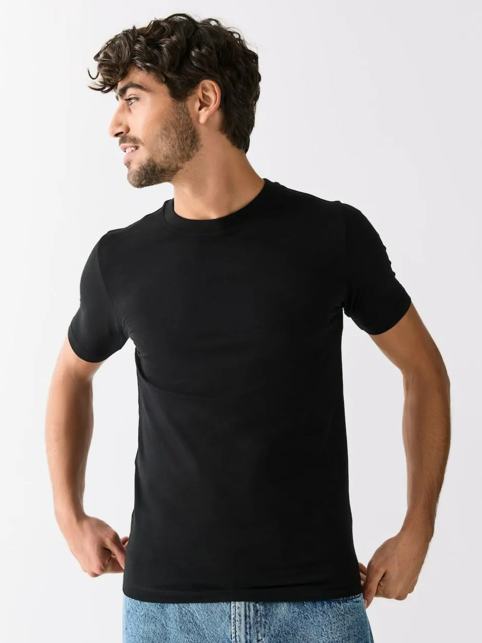Next Black/White/Navy/Grey Muscle Fit Essential Cotton T-Shirts 6 Pack Best