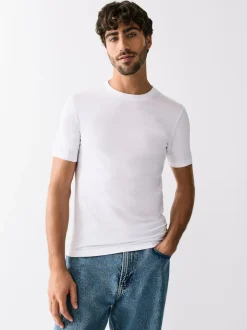 Next Black/White/Navy/Grey Muscle Fit Essential Cotton T-Shirts 6 Pack Best