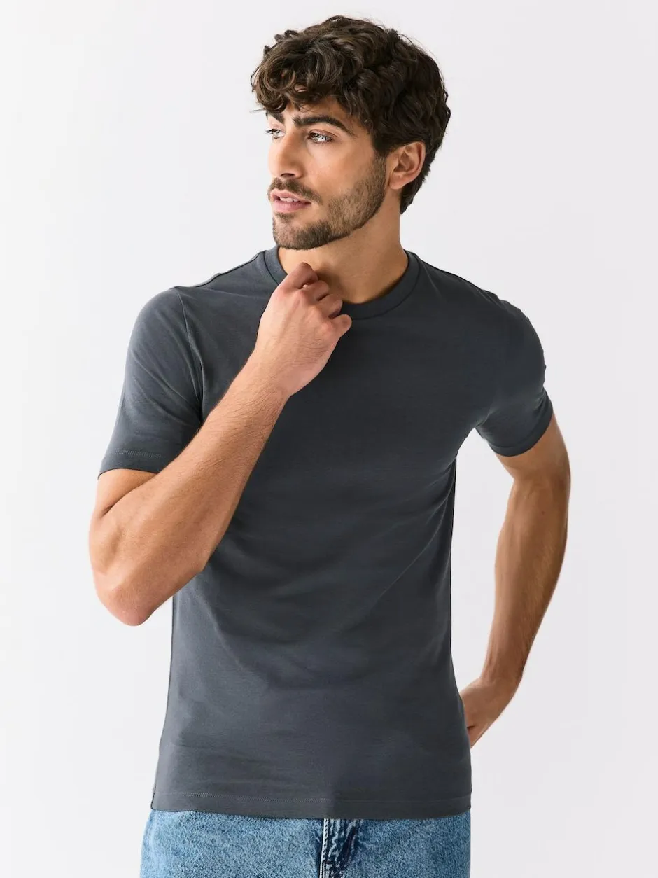 Next Black/White/Navy/Grey Muscle Fit Essential Cotton T-Shirts 6 Pack Best