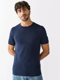 Next Black/White/Navy/Grey Muscle Fit Essential Cotton T-Shirts 6 Pack Best