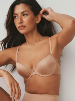 Next Black/White/Nude Pad Plunge A-E Ultimate Comfort Smoothing T-Shirt Bras 3 Pack New