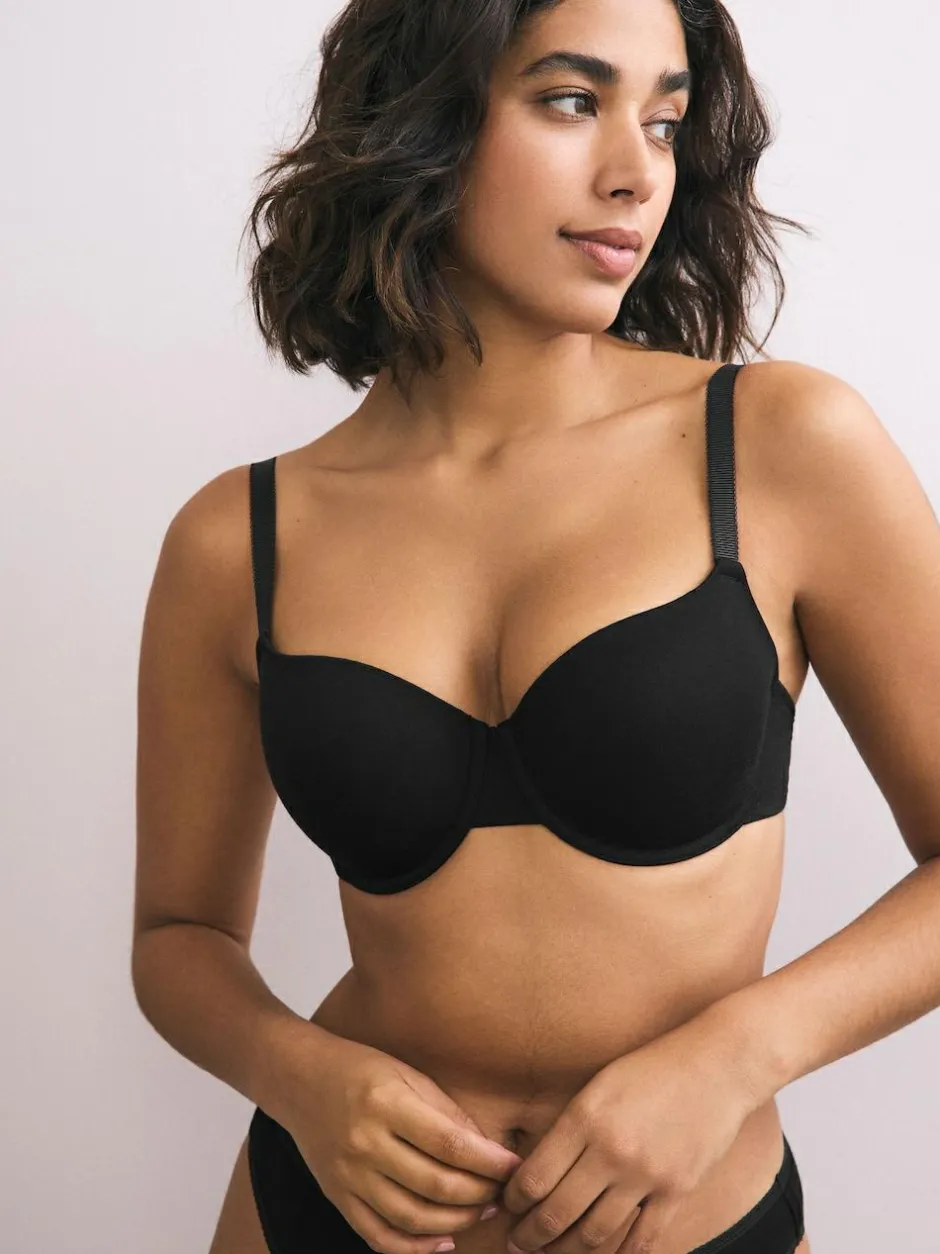Next Black/White/Pastel Rose Nude Pad Full Cup Cotton Blend Ultimate Comfort Bras 3 Pack Clearance
