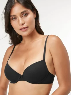 Next Black/White/Pastel Rose Nude Pad Plunge Cotton Blend Ultimate Comfort Bras 3 Pack Sale