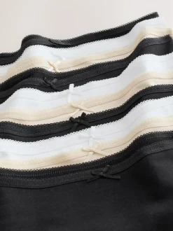 Next Full Brief Full Briefs Cotton Knickers 10 Pack Black/White/Pastel Rose Nude Online