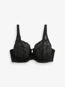 Next DD+ Lace Trim Non Pad Full Cup Underwired Bras 3 Pack Black/White/Praline Nude Sale