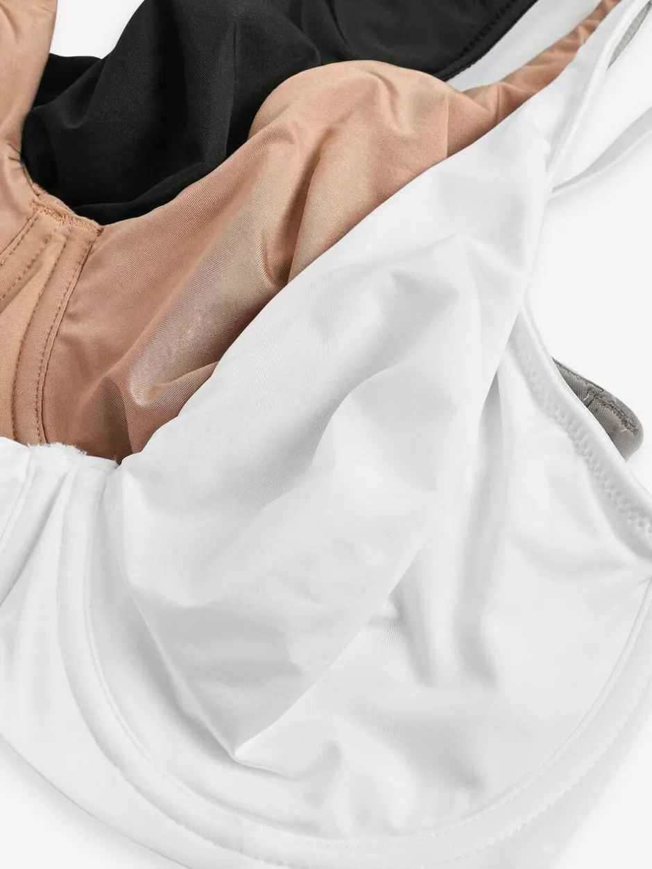 Next Non Pad Full Cup DD+ Microfibre Smoothing Ultimate Comfort T-Shirt Bras 3 Pack Black/White/Praline Nude Discount