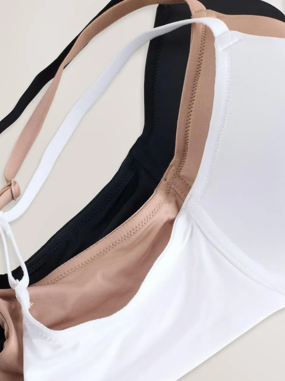 Next Black/White/Praline Nude Pad Full Cup A-E Ultimate Comfort Smoothing T-Shirt Bras 3 Pack Clearance