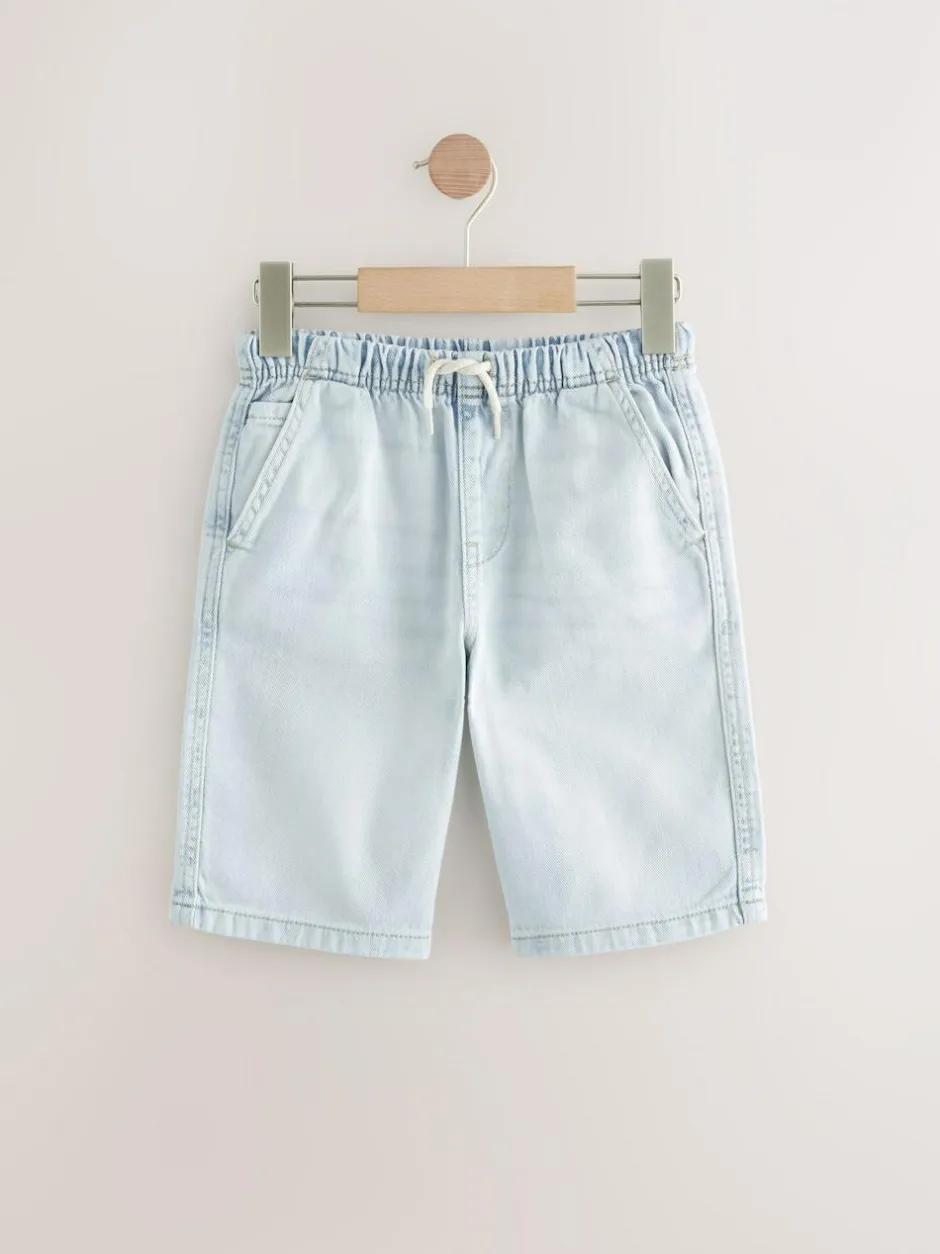 Next Bermuda Pull On Denim Shorts 2 Pack (3-16yrs) Bleach/Mid Blue Best