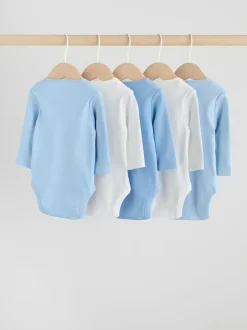 Next Blue 5 Pack Baby Long Sleeve Bodysuits Clearance