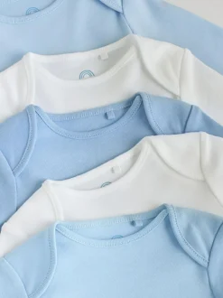 Next Blue 5 Pack Baby Long Sleeve Bodysuits Clearance