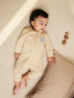 Next Blue 3 pack Baby Two Way Zip Footless Cotton Sleepsuits (0mths-3yrs) Best