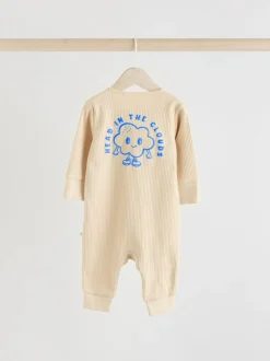 Next Blue 3 pack Baby Two Way Zip Footless Cotton Sleepsuits (0mths-3yrs) Best