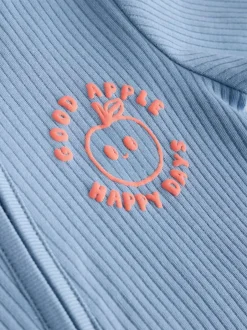 Next Blue 3 pack Baby Two Way Zip Footless Cotton Sleepsuits (0mths-3yrs) Best
