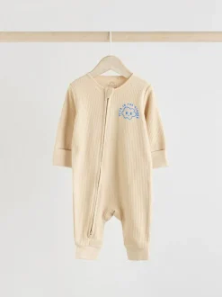 Next Blue 3 pack Baby Two Way Zip Footless Cotton Sleepsuits (0mths-3yrs) Best