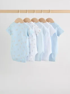 Next Blue 5 Pack Short Sleeve Baby Bear Bodysuit