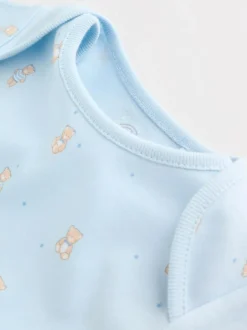 Next Blue 5 Pack Short Sleeve Baby Bear Bodysuit