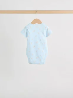 Next Blue 5 Pack Short Sleeve Baby Bear Bodysuit