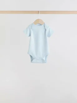 Next Blue 7 Pack Short Sleeve Baby Bear Bodysuit Clearance